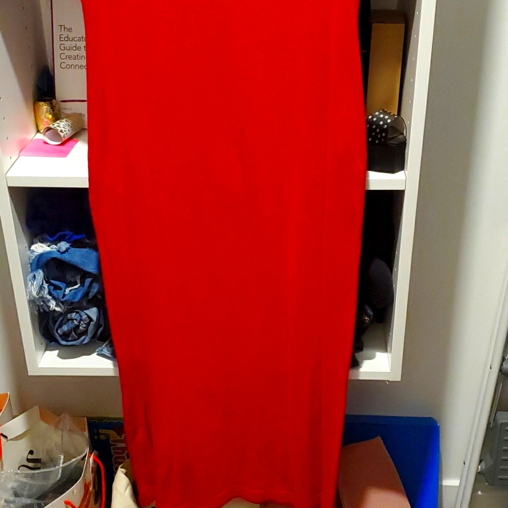 Red cotton dress